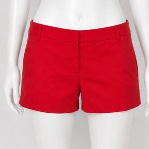 Ann Taylor Womens Shorts Red Chino Cotton Blend Casual 4